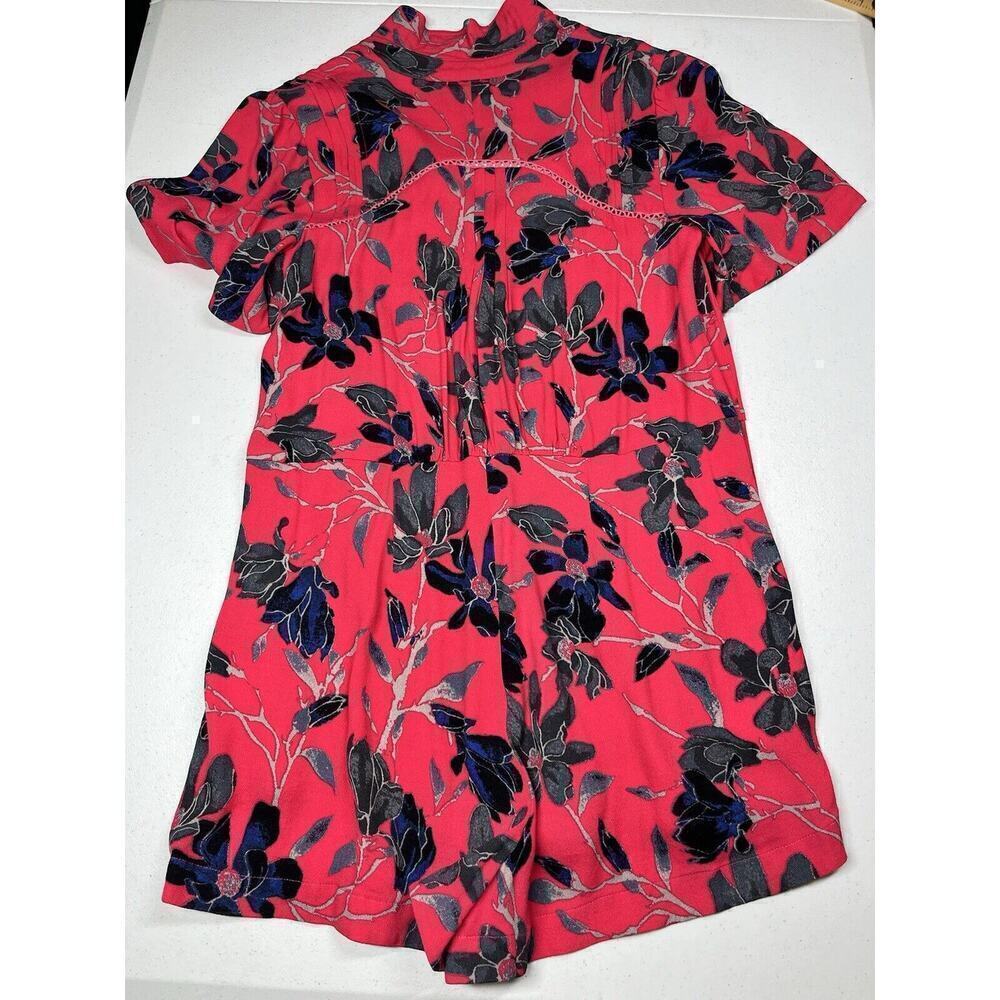 Free People Womens Button Down Pocket Floral Print Romper Size Small - Picture 8 of 8